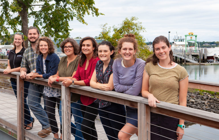 Peaks Island Fellow Nell Houde (second from right) pictured with the other 2018-19 Island Fellows.