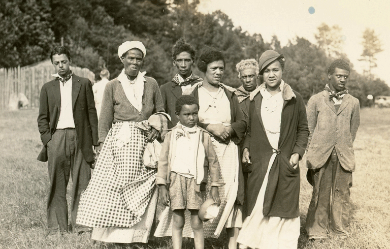 This photo was taken at the 1936 Warren Bicentennial Celebration. From left are: Frank Peters, Rosa Peters, William Peters, Olivia Peters, Sydney Peters, and Grace Carter Peters. PHOTO: COURTESY WARREN HISTORICAL SOCIETY