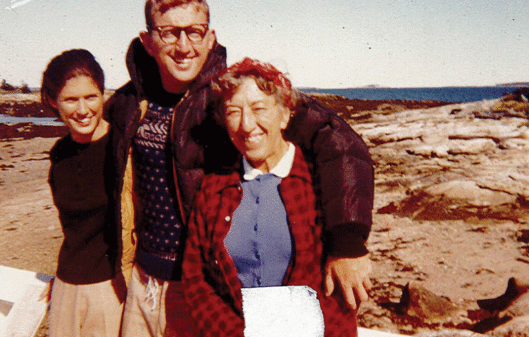 Margaret Hamilton, at right, with her son and daughter-in-law on the island she owned off Southport Island.