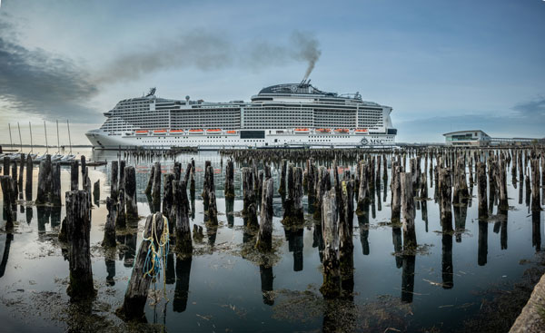 A cruise ship off Portland's eastern waterfront. PHOTO: MICHELE STAPLETON