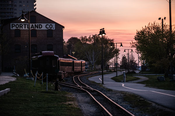 Near the waterfront, the narrow gauge railroad and the former Portland Co. building will soon see changes. PHOTO: MICHELE STAPLETON