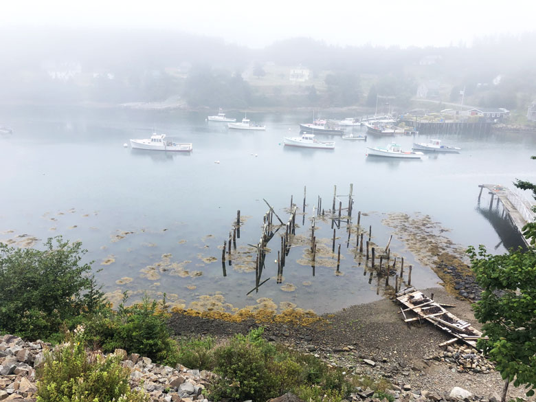 The fog lingers over Lunt Harbor. PHOTO: TOM GROENING