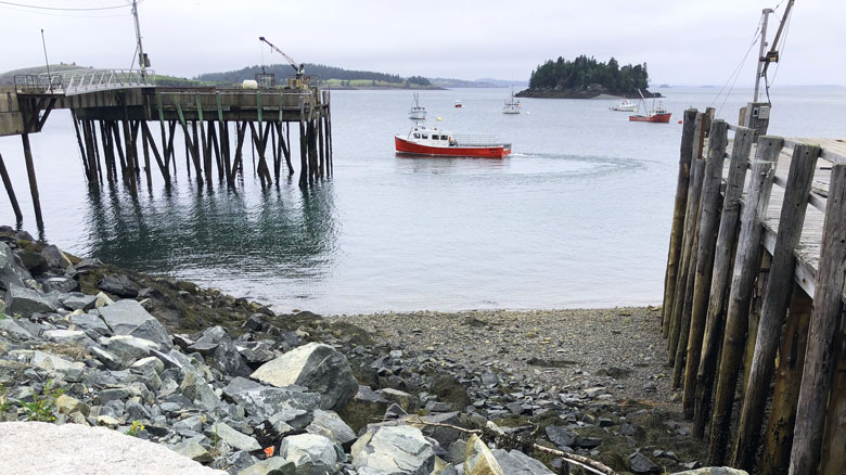 A fishing boat returns to Johnson Bay in Lubec in late July. PHOTO: TOM GROENING