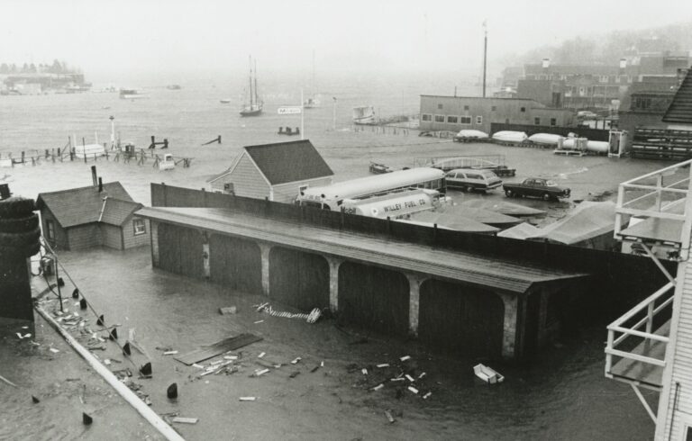 old photo of hurricane damage shot from above