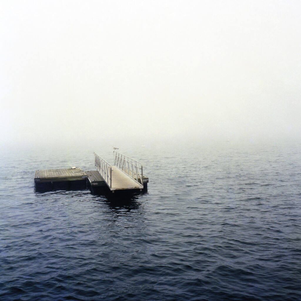 dock on water in fog