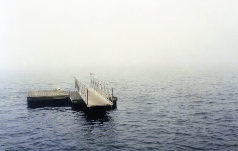 dock on water in fog