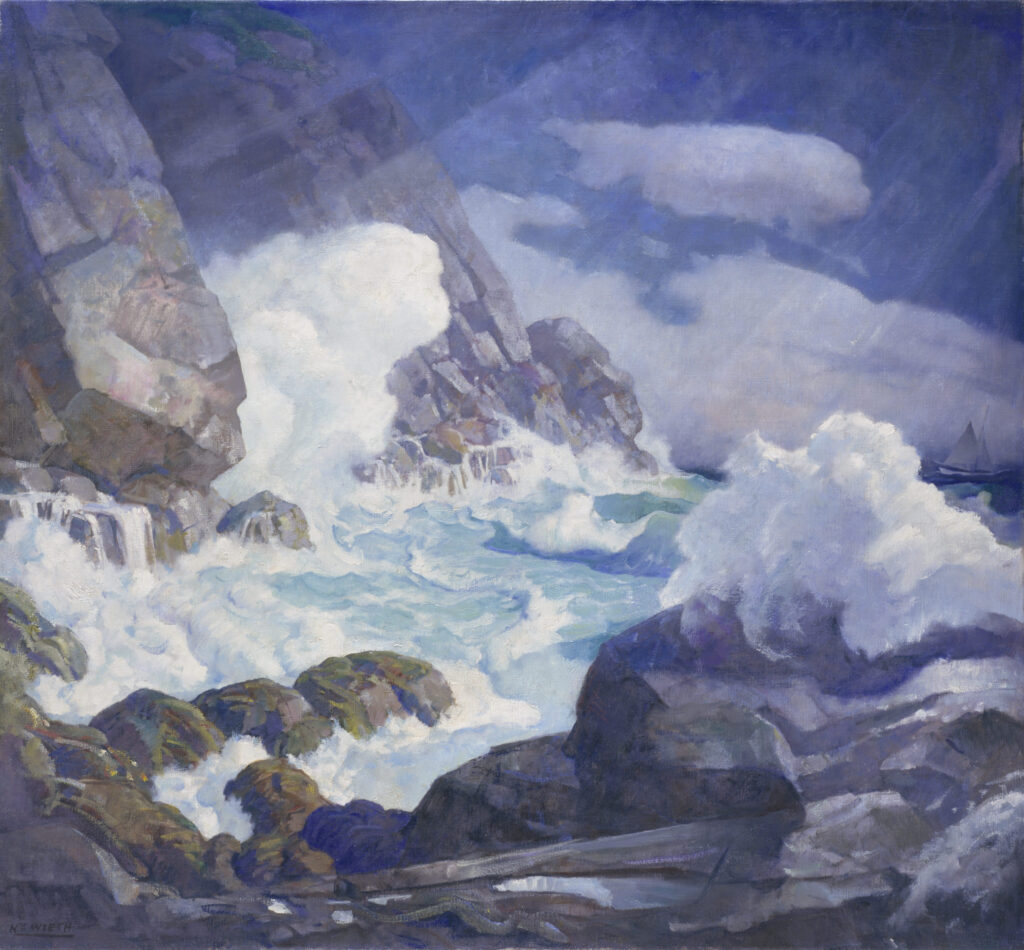 N.C. Wyeth painting of Black Rock, Monhegan Island, Maine