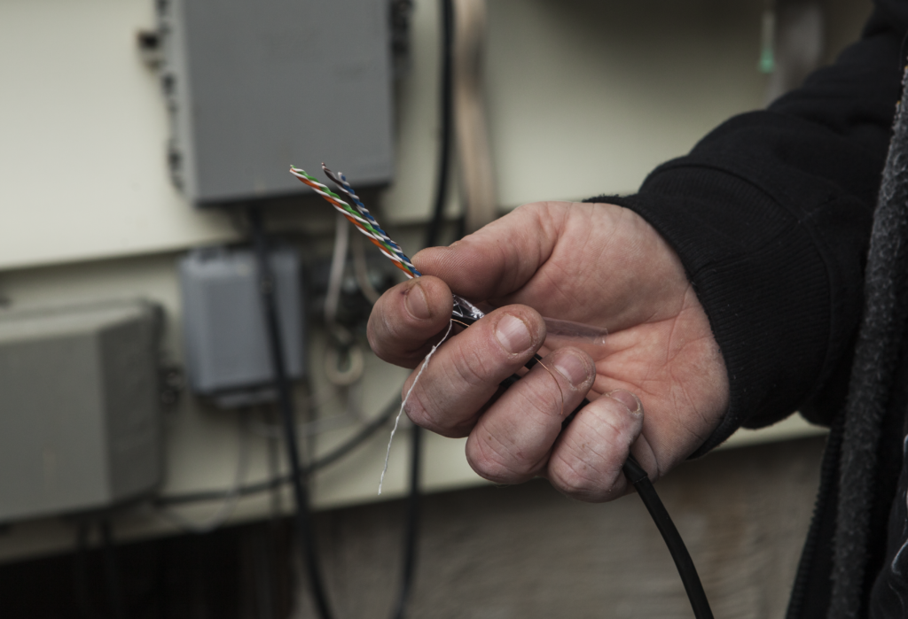 hang holding internet cables