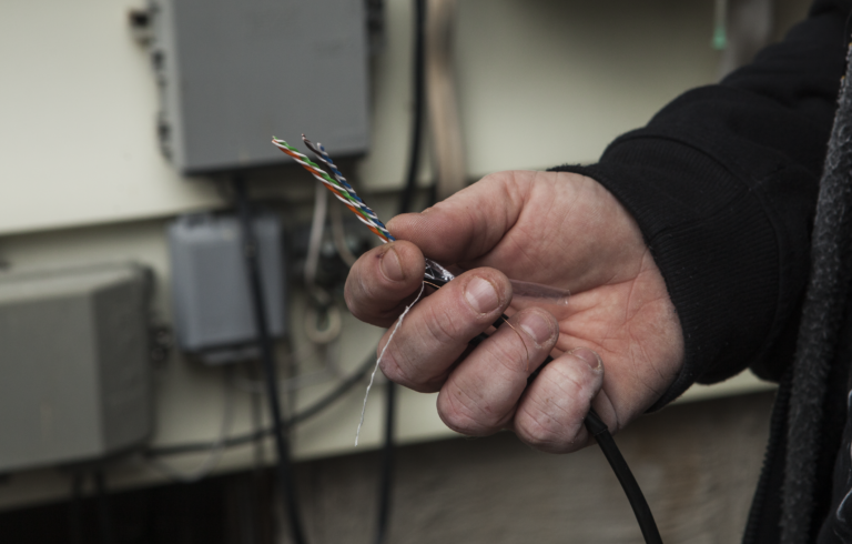 hang holding internet cables