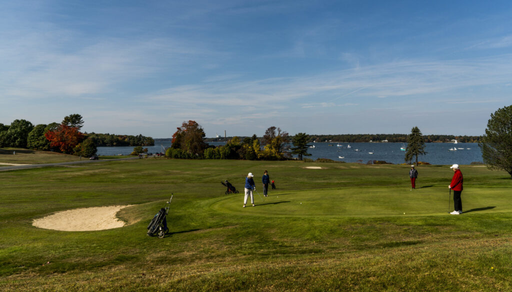 people on a golf course