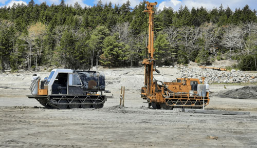 A drill rig at the now-closed Callahan Mine. MAINE MONITOR PHOTO