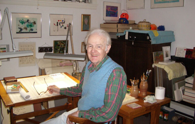 C. Ronald Bechtle in his Maine studio, ca. 2002. PHOTO: COURTESY REID BECHTLE