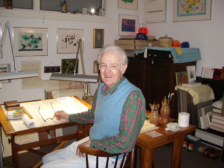 C. Ronald Bechtle in his Maine studio, ca. 2002. PHOTO: COURTESY REID BECHTLE