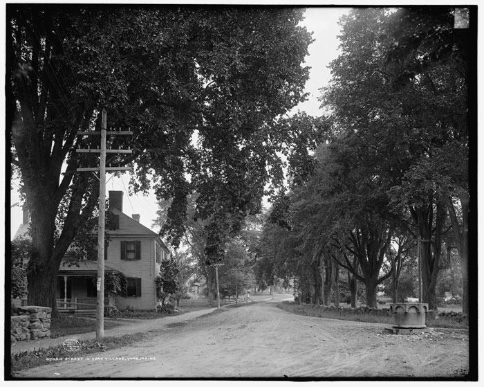 This photograph from the Library of Congress is labeled only as “street in York Village,” and dated at 1908. 