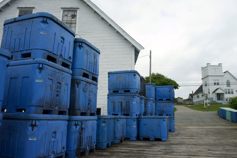 Bait bins on a pier in Cutler. FILE PHOTO: TOM GROENING